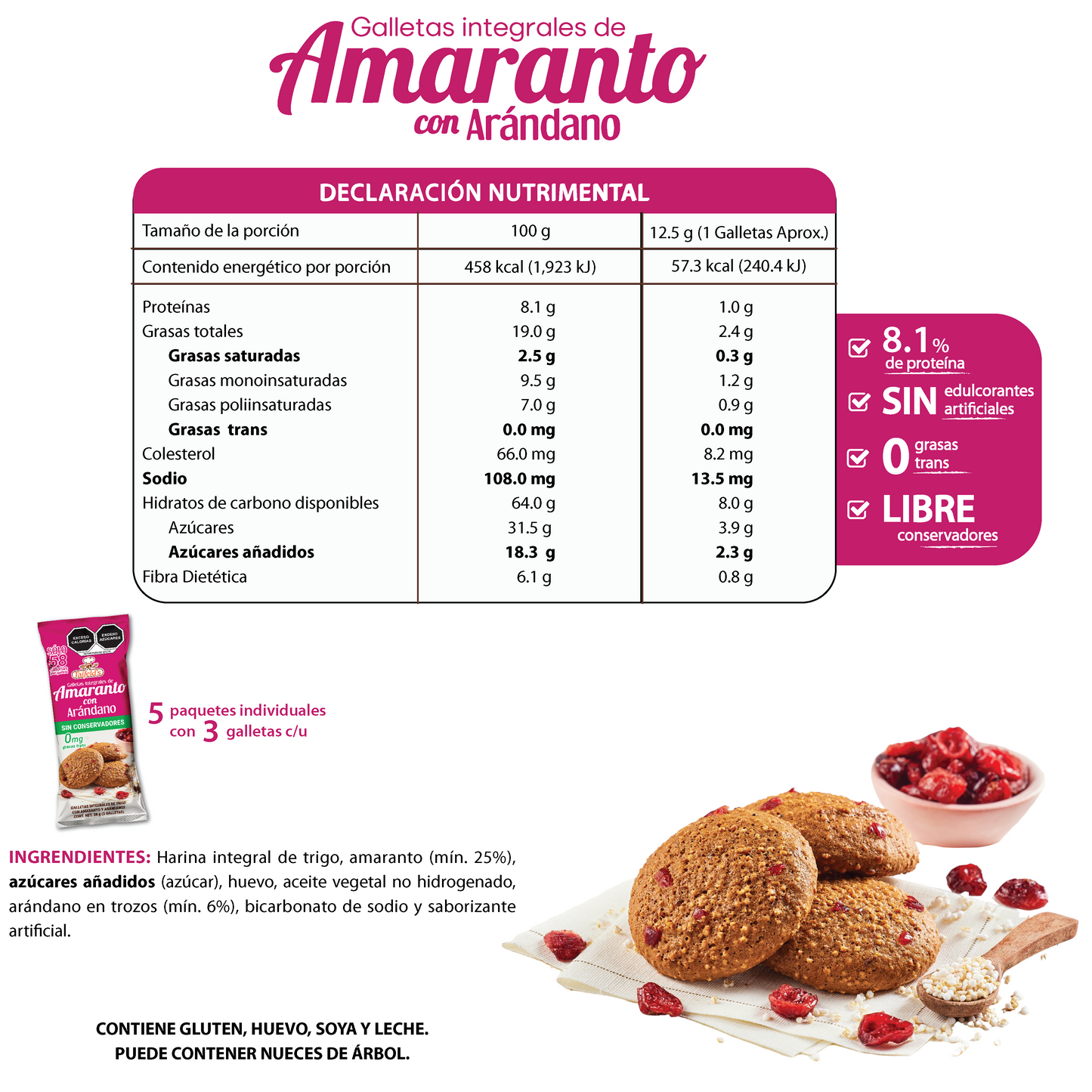 Galletas de Amaranto con Arándanos 190g
