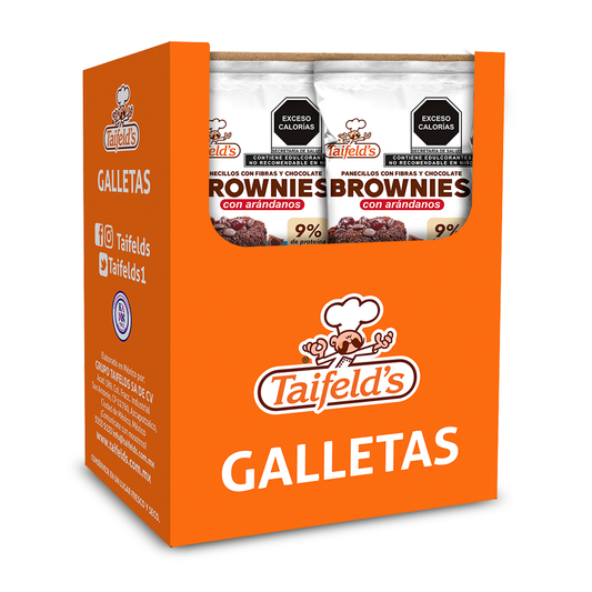 Brownies de Chocolate con Arándanos Display (10 paquetes de 30g)