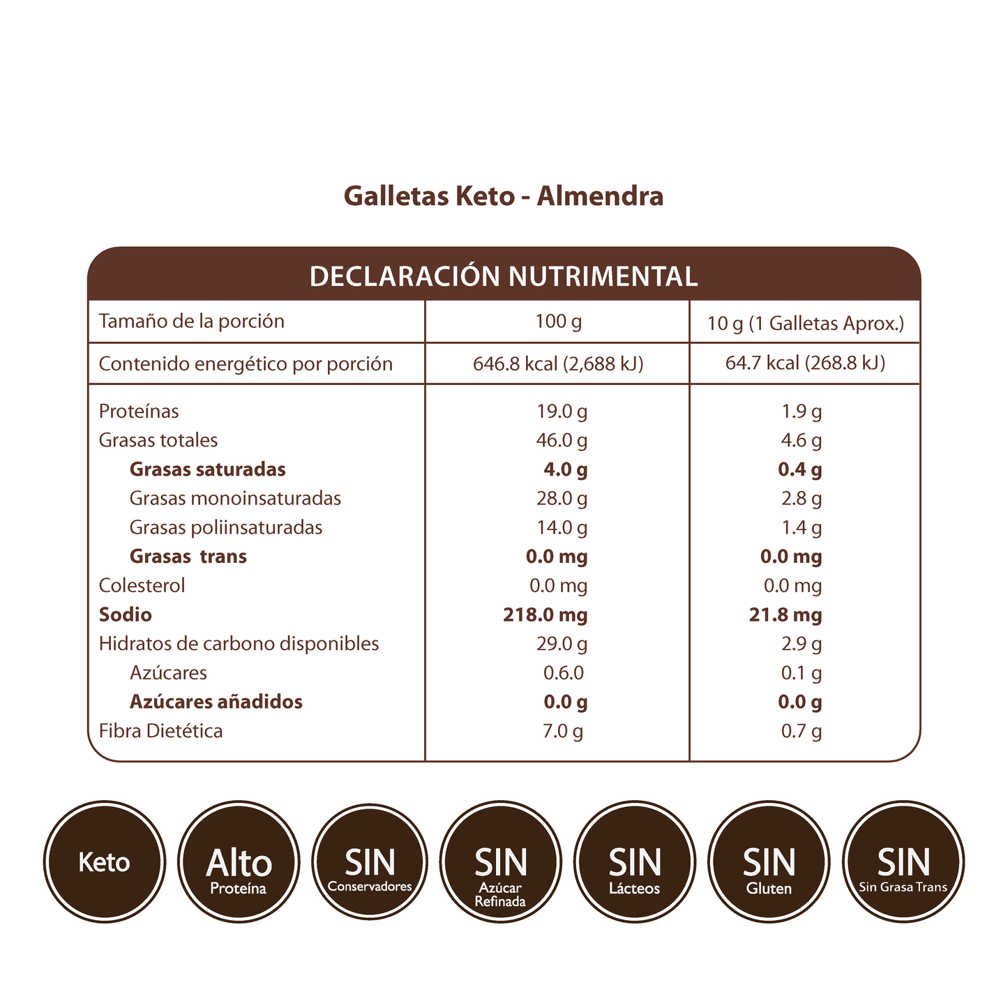 Keto Cookies con Almendra 180g