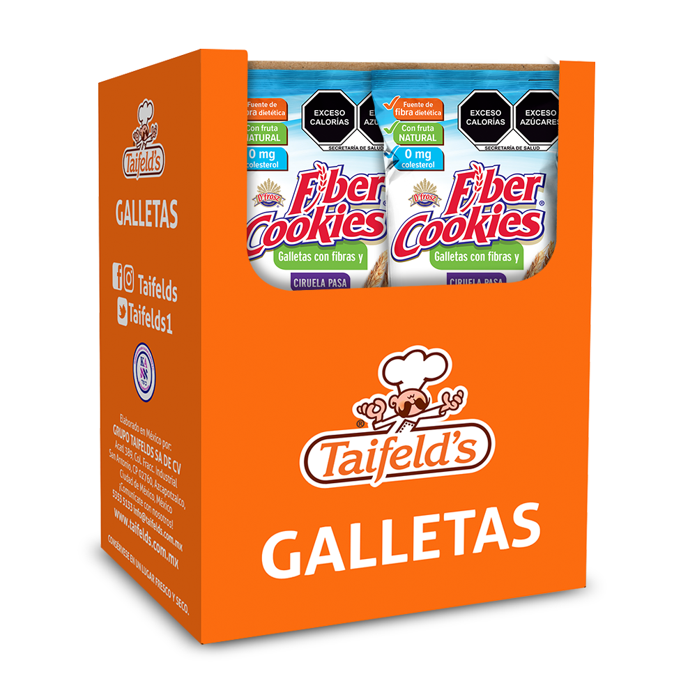Fiber Cookies con Ciruela Pasa Display (10 paquetes de 33g)