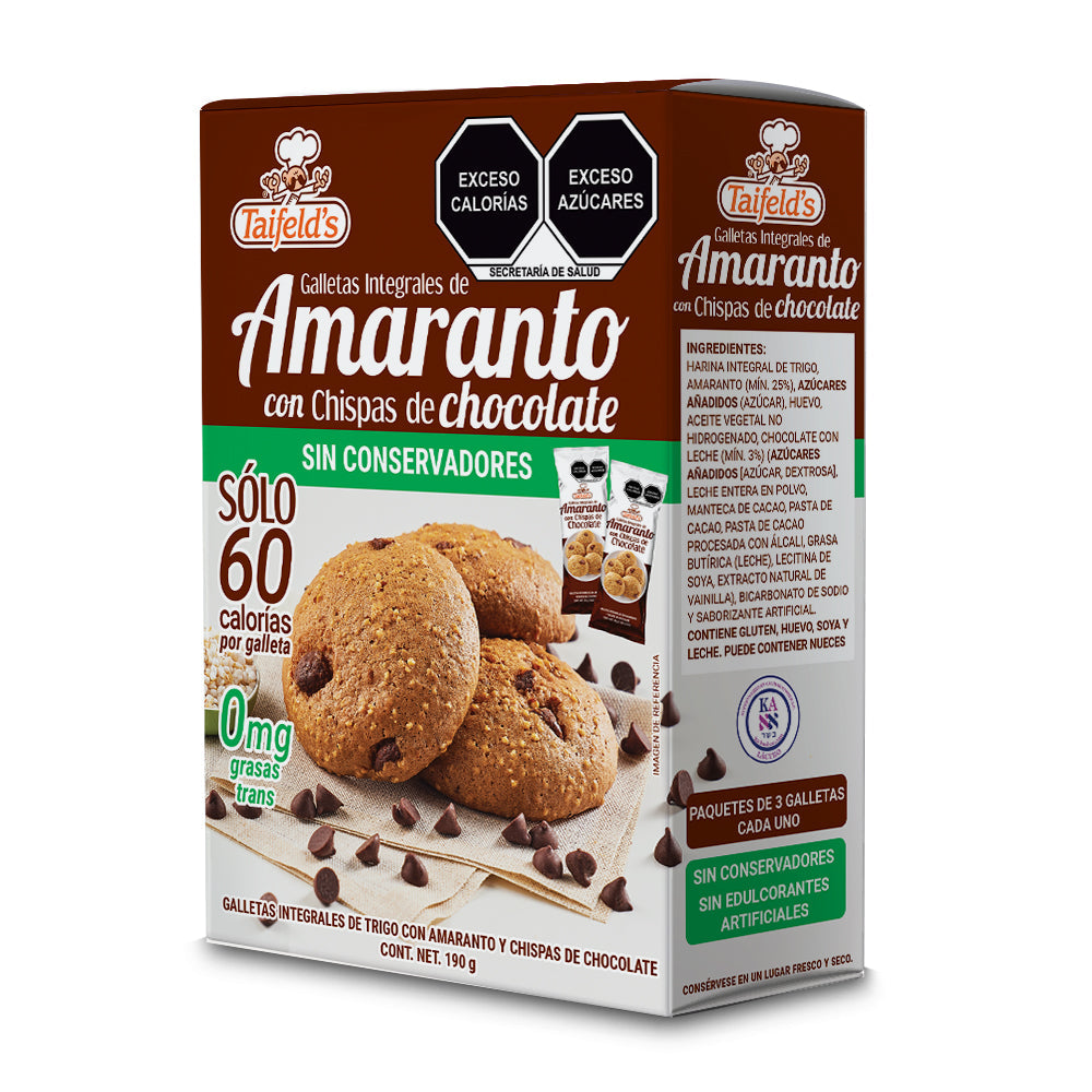 Galletas de Amaranto con Chispas de Chocolate 190g