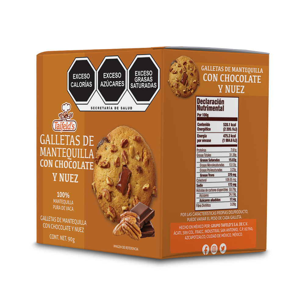 Galletas de Mantequilla - Chocolate y Nuez 90g