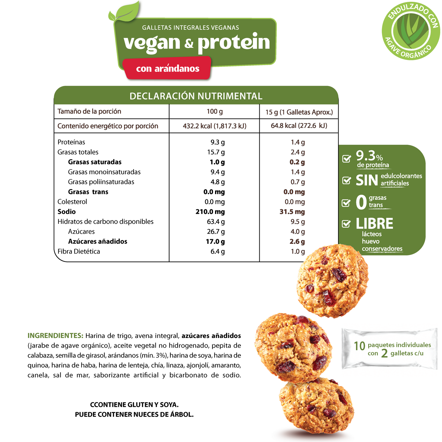 Vegan & Protein Cookies Mix (Arándanos y Chispas) 600g