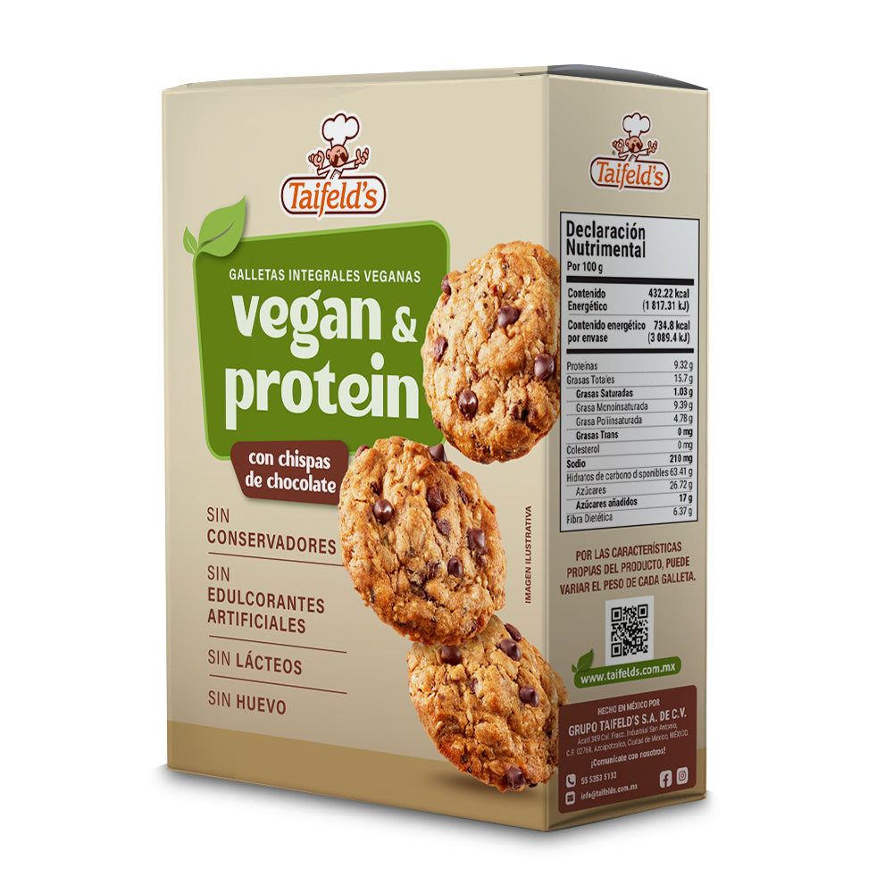 Vegan & Protein Cookies con Chispas de Chocolate 170g