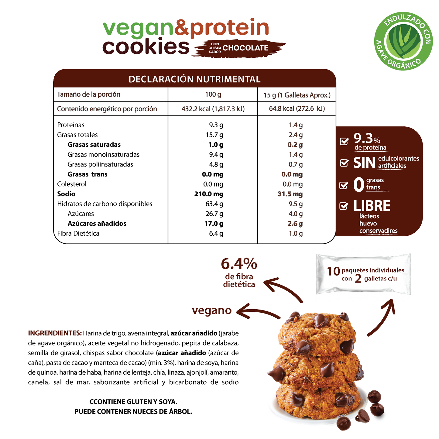 Vegan & Protein Cookies Mix (Arándanos y Chispas) 600g