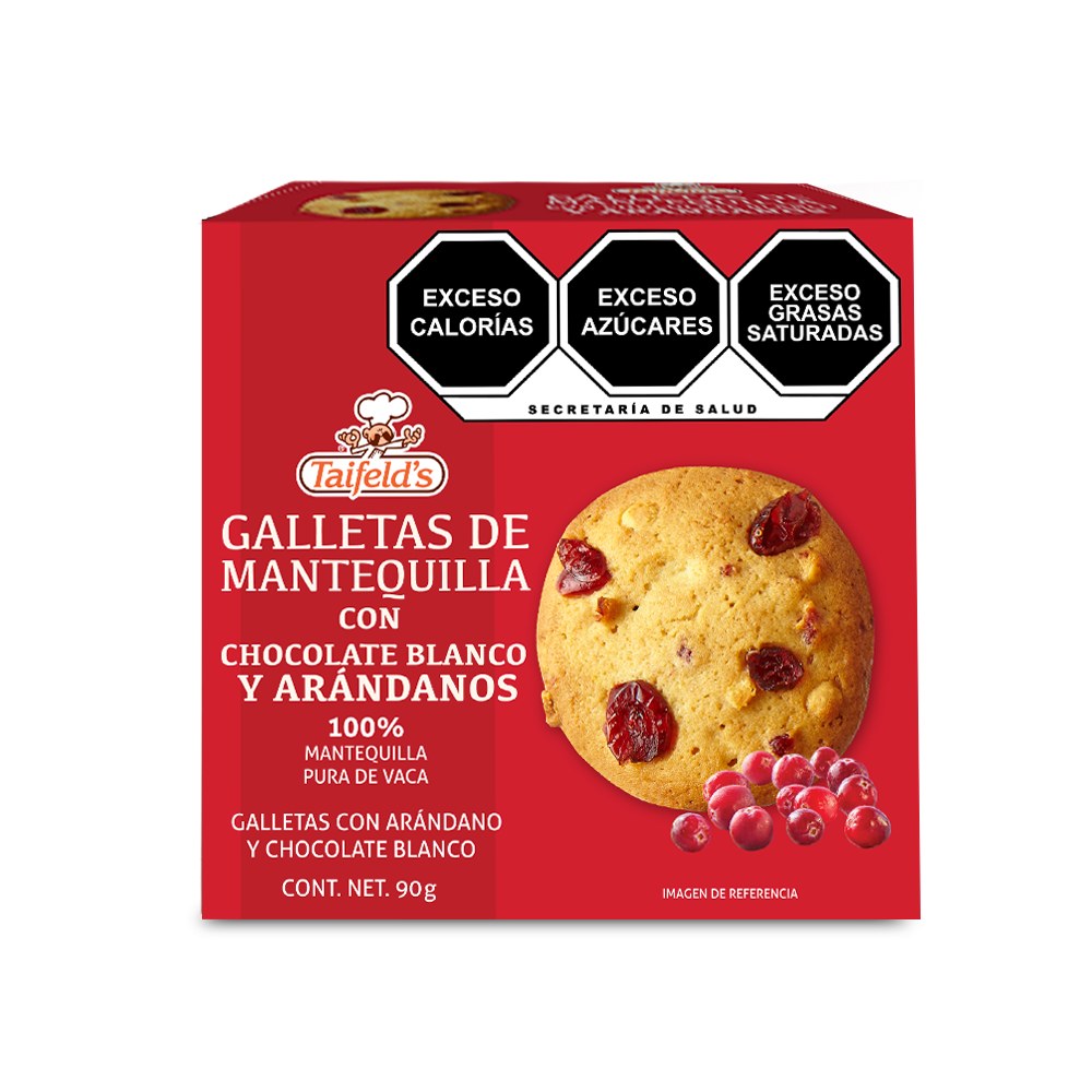 Galletas de Mantequilla con Chocolate Blanco y Arándanos