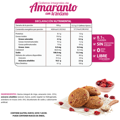 Galletas de Amaranto con Arándanos 100g
