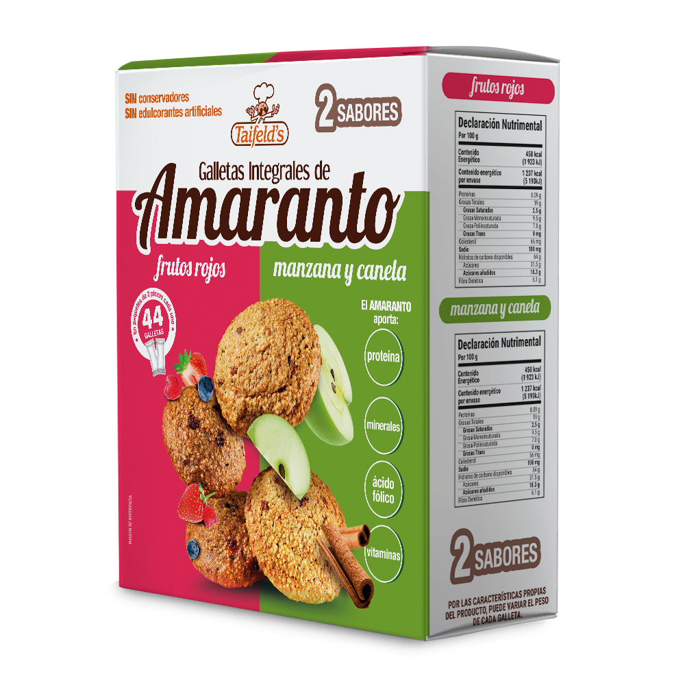 Galletas de Amaranto Mix (Frutos Rojos y Manzana Canela) 540g