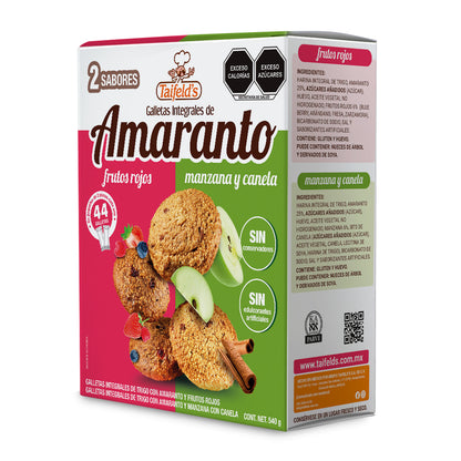Galletas de Amaranto Mix (Frutos Rojos y Manzana Canela) 540g