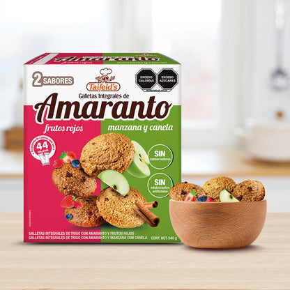 Galletas de Amaranto Mix (Frutos Rojos y Manzana Canela) 540g