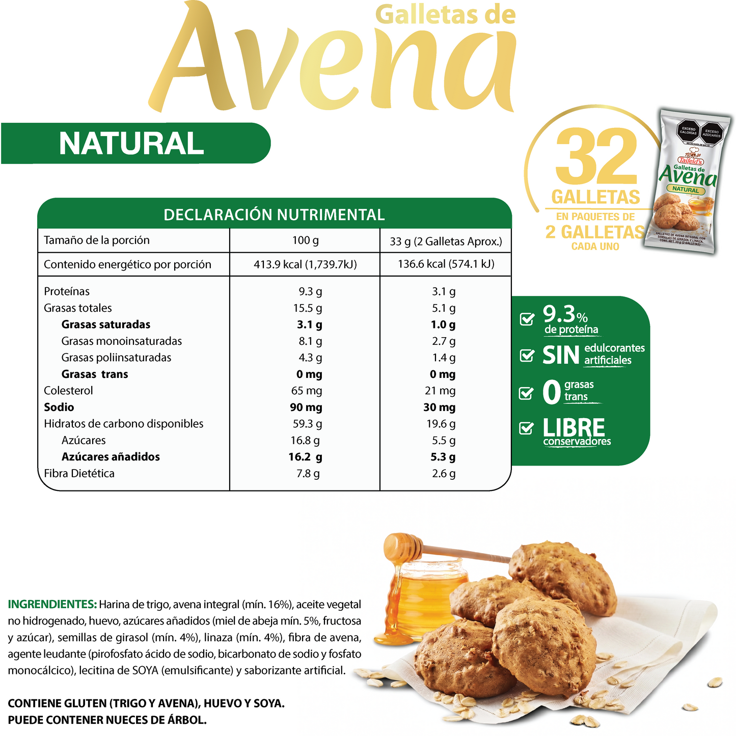 Galletas de Avena Mix (Natural y Nuez) 1kg