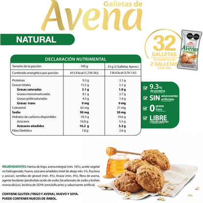Galletas de Avena Mix (Natural y Nuez) 1kg