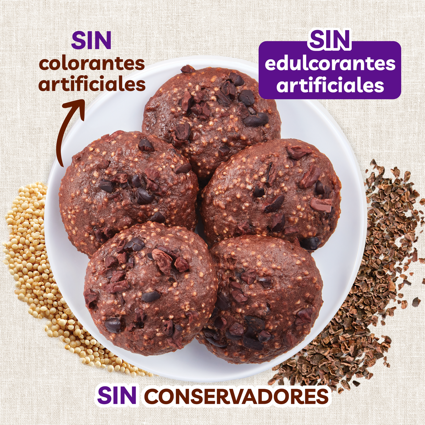 Galletas de Amaranto con Cacao Nibs