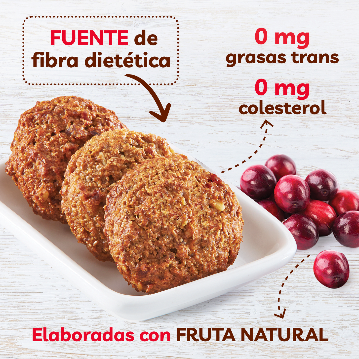 Fiber Cookies with cranberry