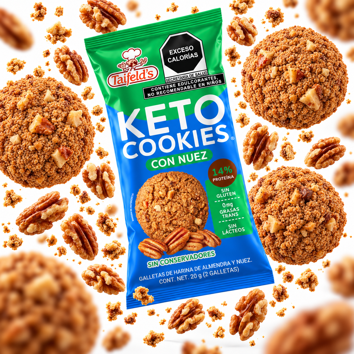 Keto Cookies con Nuez 480g