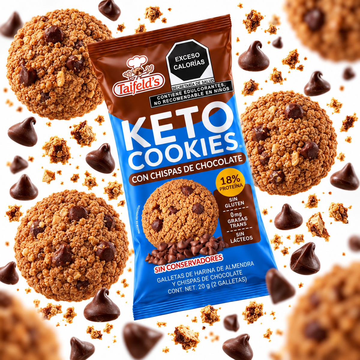 Keto Cookies con Chispa de Chocolate 180g