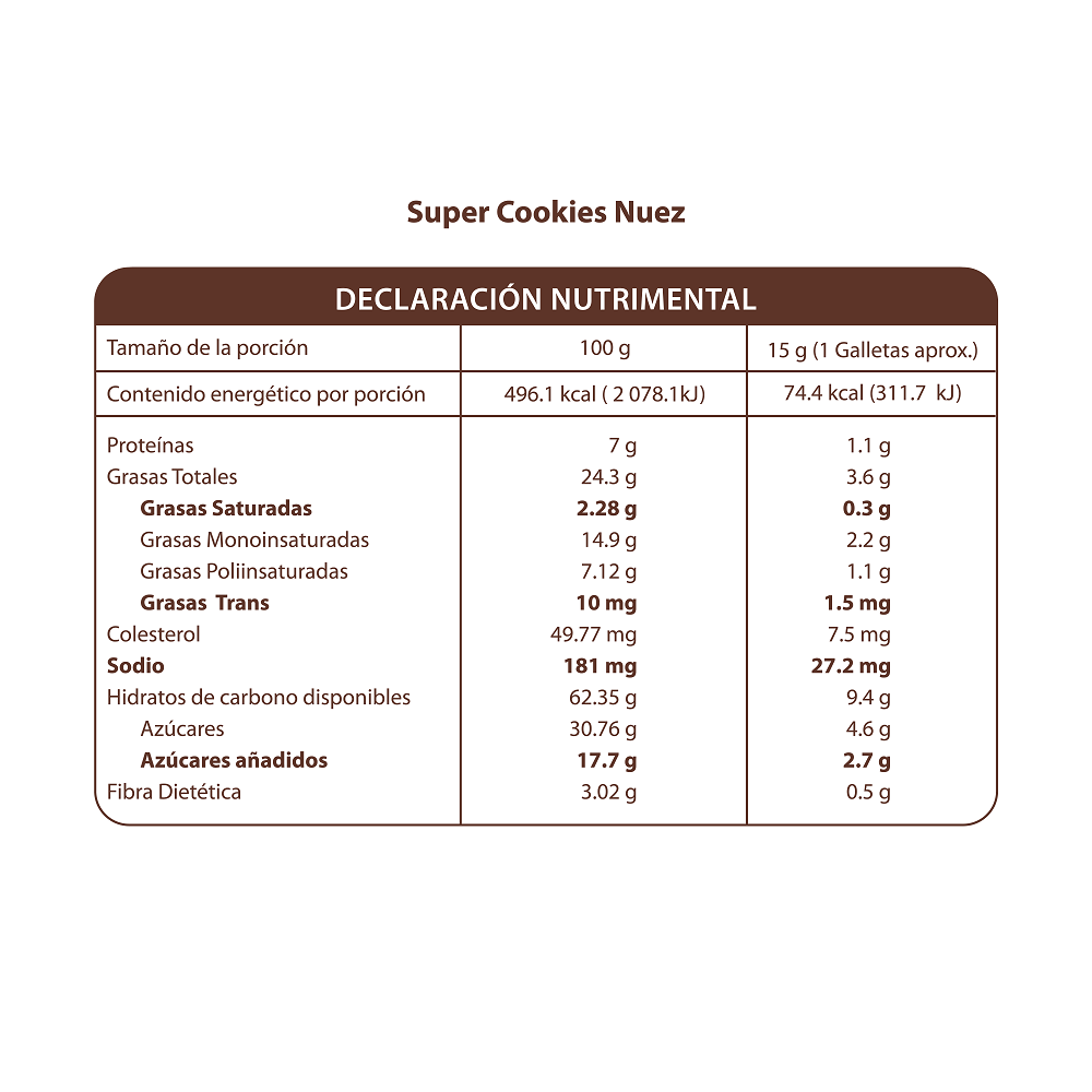 Super Cookies Nuez 90g