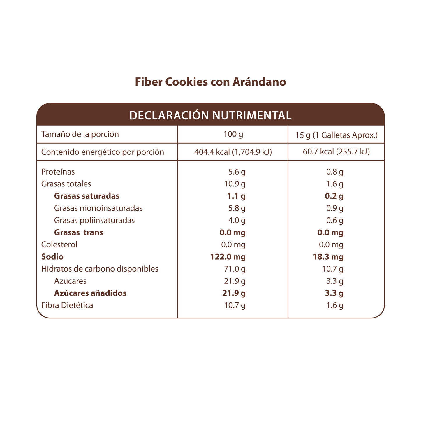 Fiber Cookies con Arándano y Ciruela Pasa 190g