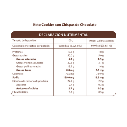 Keto Cookies con Chispa de Chocolate 180g