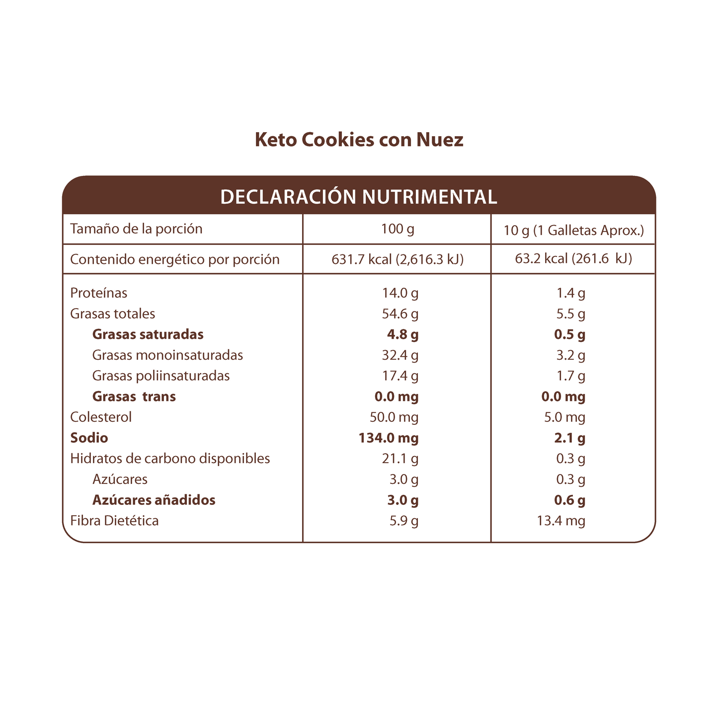 Keto Cookies con Nuez 180g