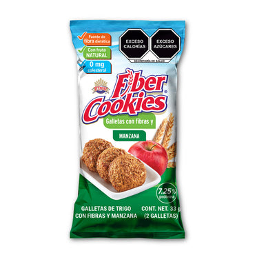 Fiber Cookies con Manzana Display (10 paquetes de 33g)