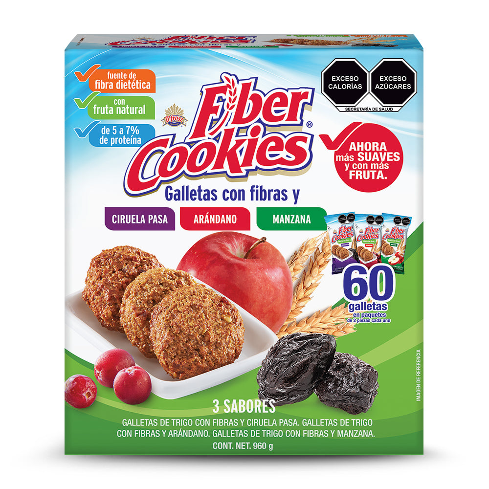 Fiber Cookies Mix  (Ciruela Pasa, Arándano y Manzana) 960g