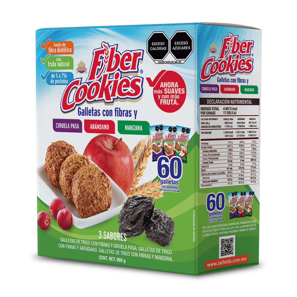 Fiber Cookies Mix  (Ciruela Pasa, Arándano y Manzana) 960g