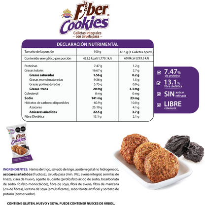 Fiber Cookies (Manzana, Ciruela y Arándano) 960g