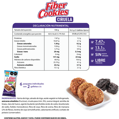 Fiber Cookies con Ciruela Pasa 190g