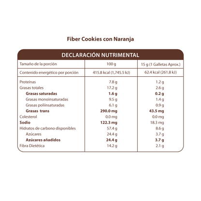 Fiber Cookies con Naranja 190g