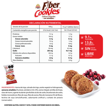 Fiber Cookies con Arándanos 190g