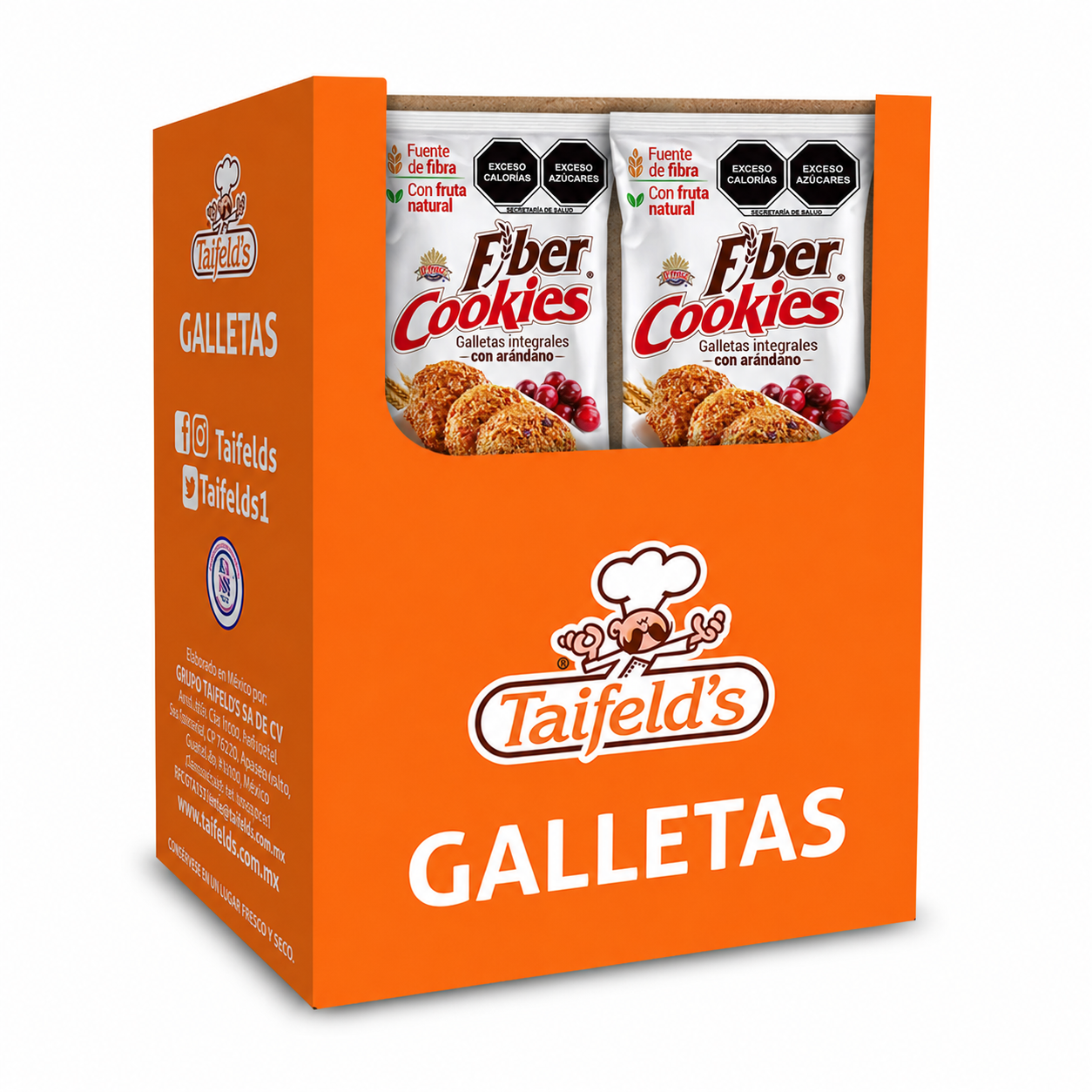 Fiber Cookies con Arándanos Display (10 paquetes de 30g)