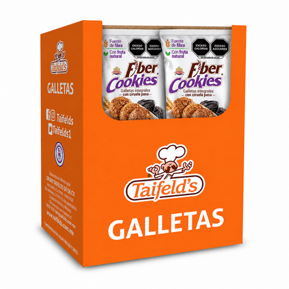 Fiber Cookies con Ciruela Pasa Display (10 paquetes de 33g)