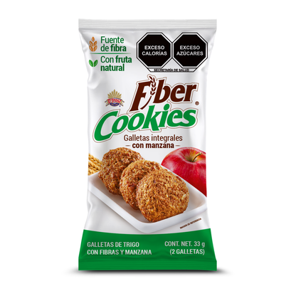 Fiber Cookies con Manzana Display (10 paquetes de 33g)