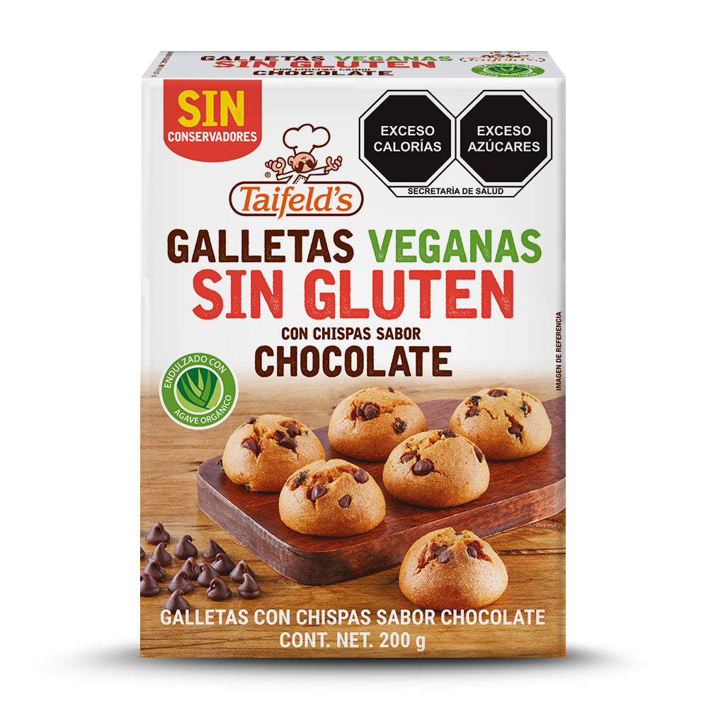 Galletas Sin Gluten con Chispas Sabor Chocolate 200g