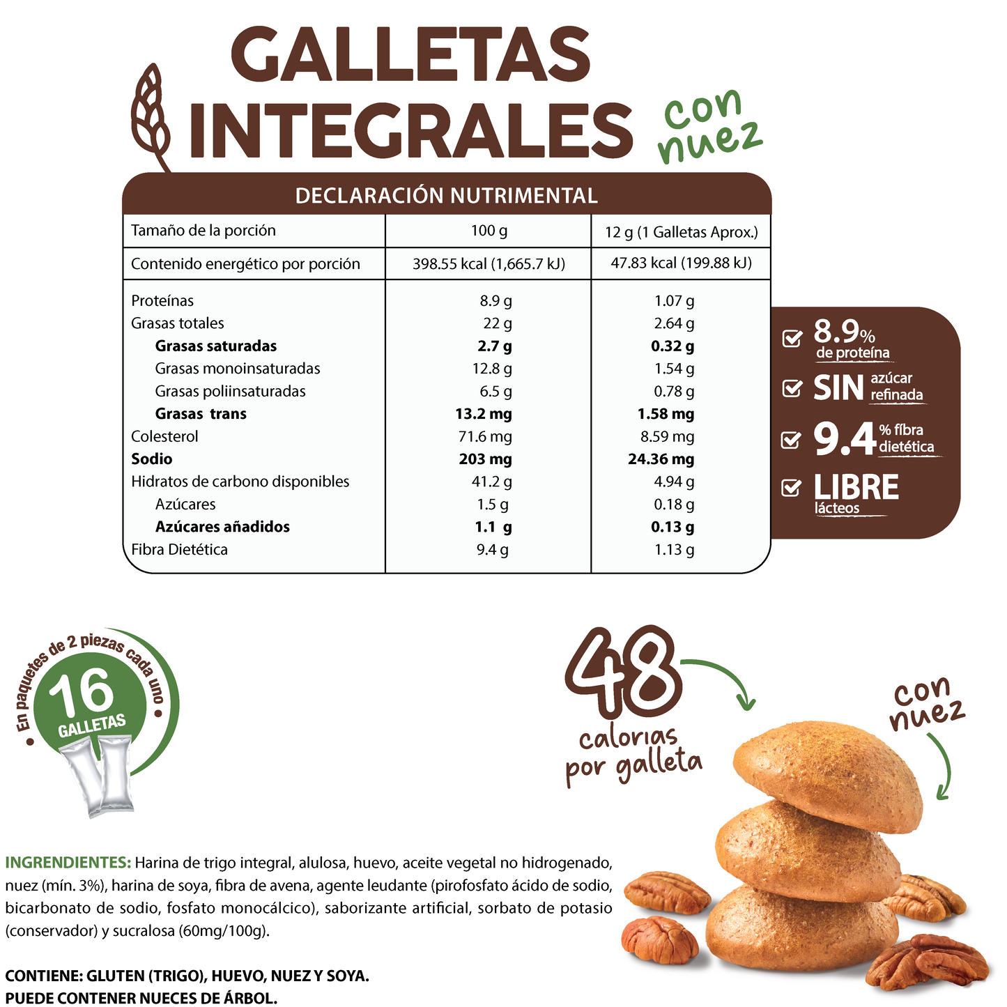 Galletas Integrales con Nuez 200g