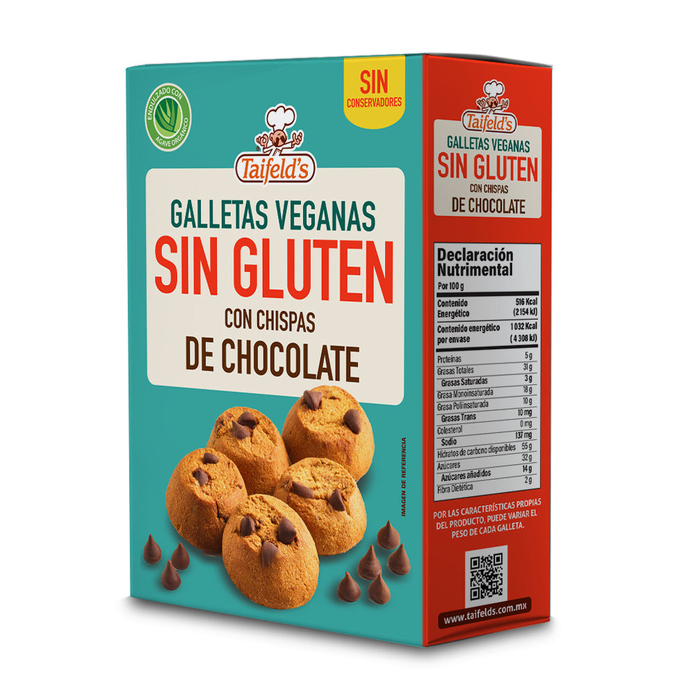 Galletas Sin Gluten con Chispas de Chocolate 200g