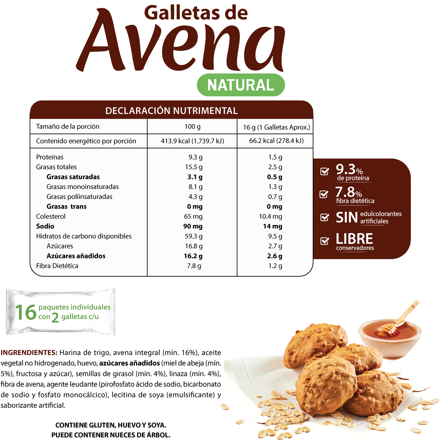 Galletas de Avena Mix (Natural y Nuez) 1kg