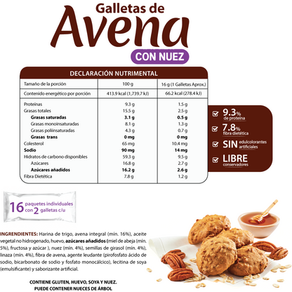 Galletas de Avena Mix (Natural y Nuez) 1kg