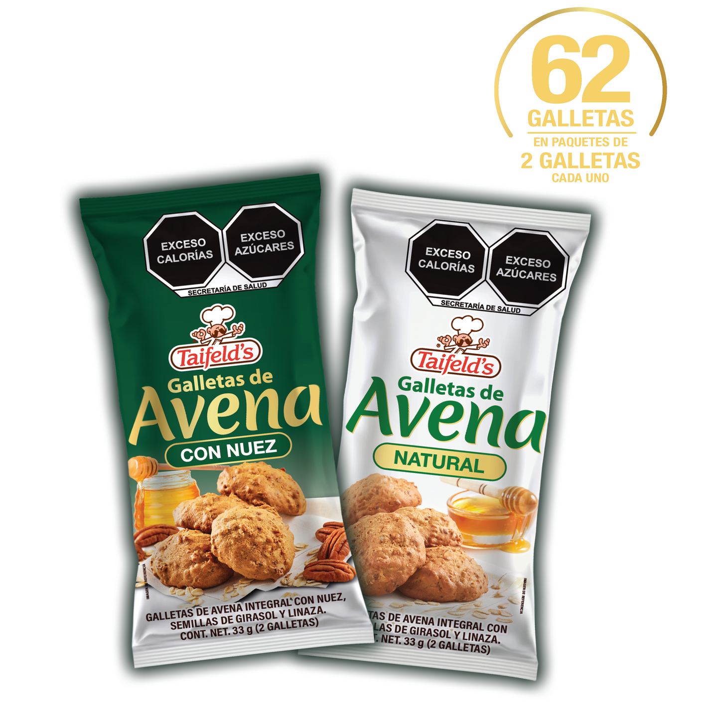 Galletas de Avena Mix (Natural y Nuez) 1kg