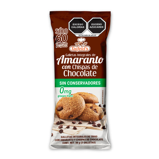 Galletas de Amaranto con Chispas de Chocolate 38g (3 Galletas)