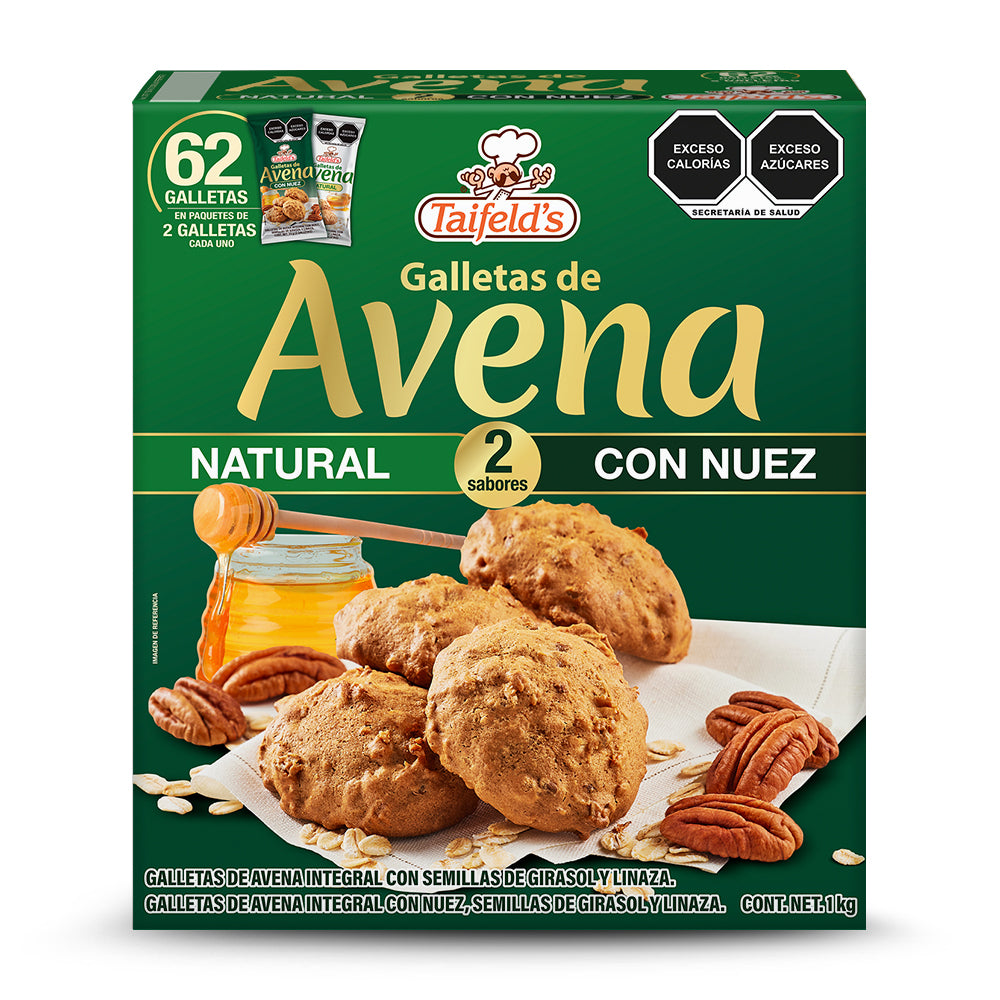 Galletas de Avena Mix (Natural y Nuez) 1kg