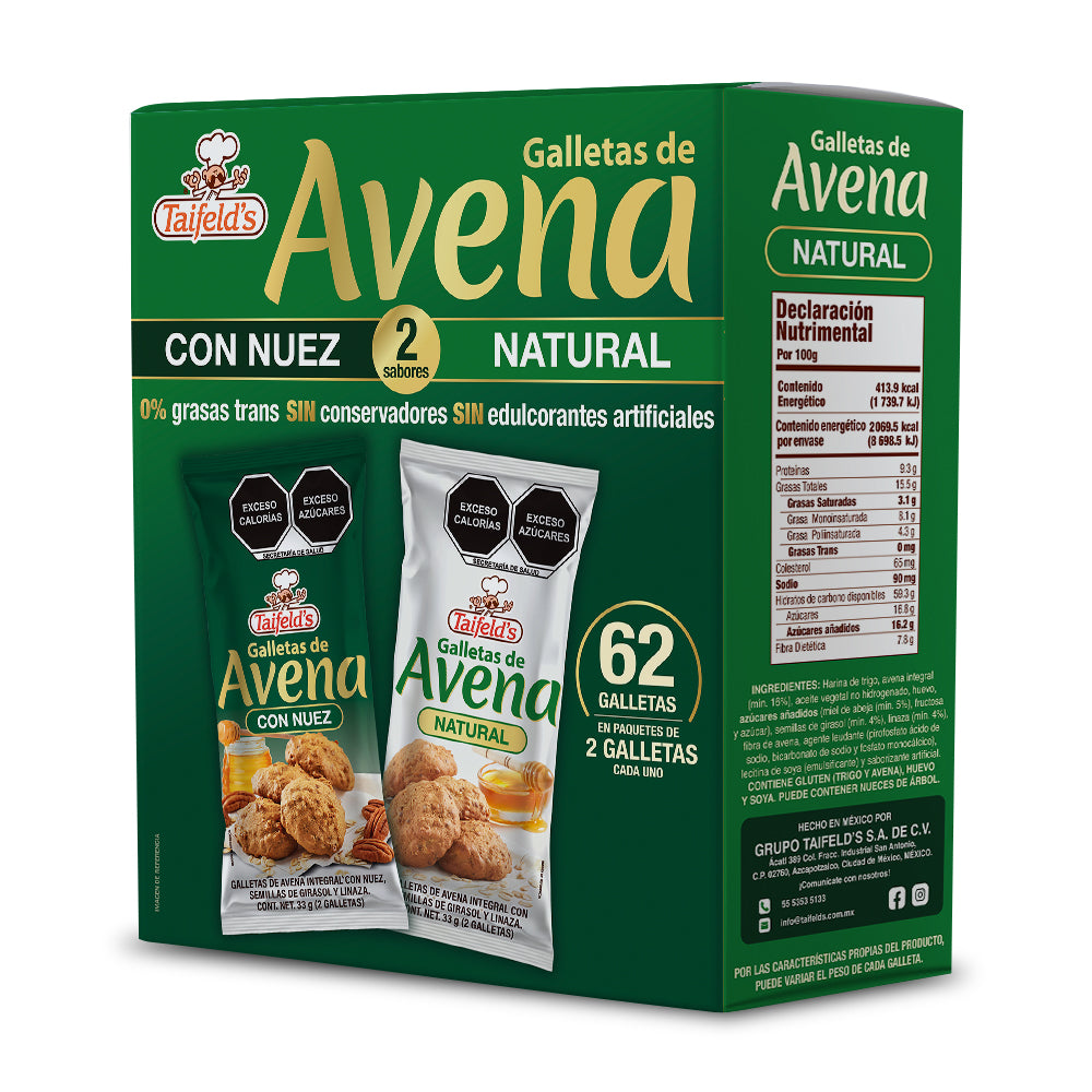 Galletas de Avena Mix (Natural y Nuez) 1kg