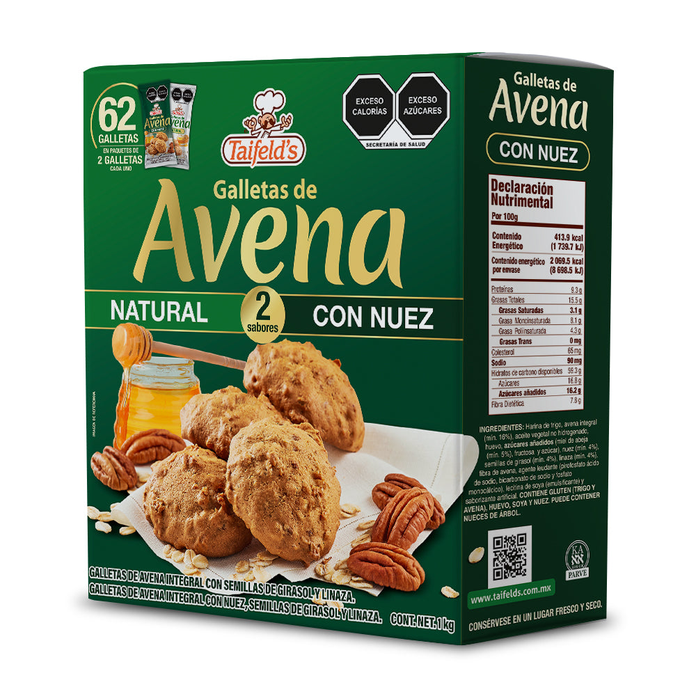 Galletas de Avena Mix (Natural y Nuez) 1kg