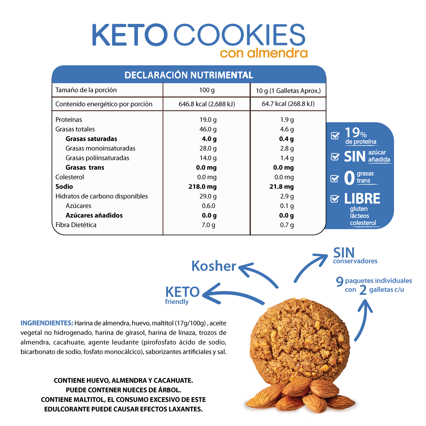 Keto Cookies con Almendra 180g