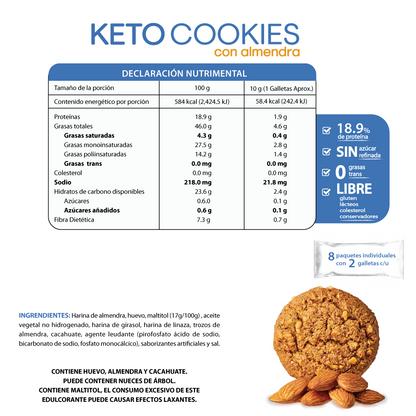 Keto Cookies Mix (Nuez, Almendra y Chispa) 480g