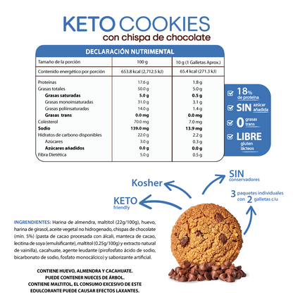 Keto Cookies Mix (Nuez, Almendra y Chispa) 180g