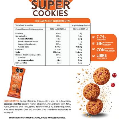 Super Cookies Quinoa 45g (3 Galletas)