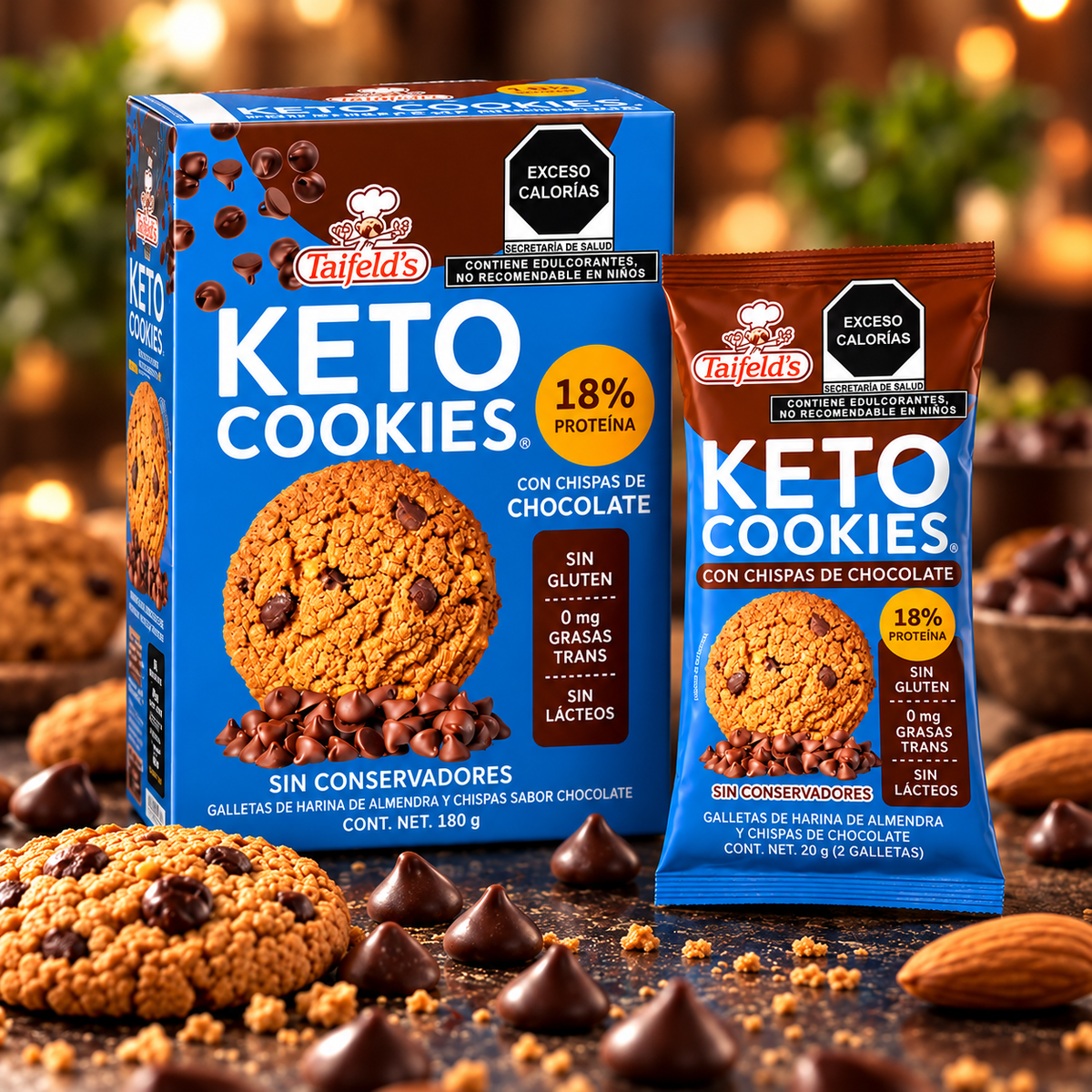 Keto Cookies con Chispa de Chocolate 180g